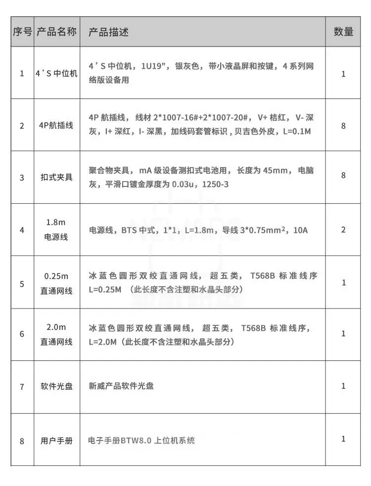 新威电池检测系的设备配套产品描述