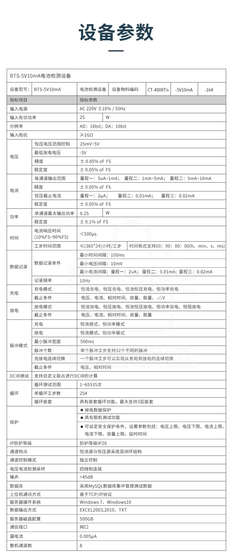 CT-4008Tn-5V10mA-164 80通道电池检测系统商品介绍10