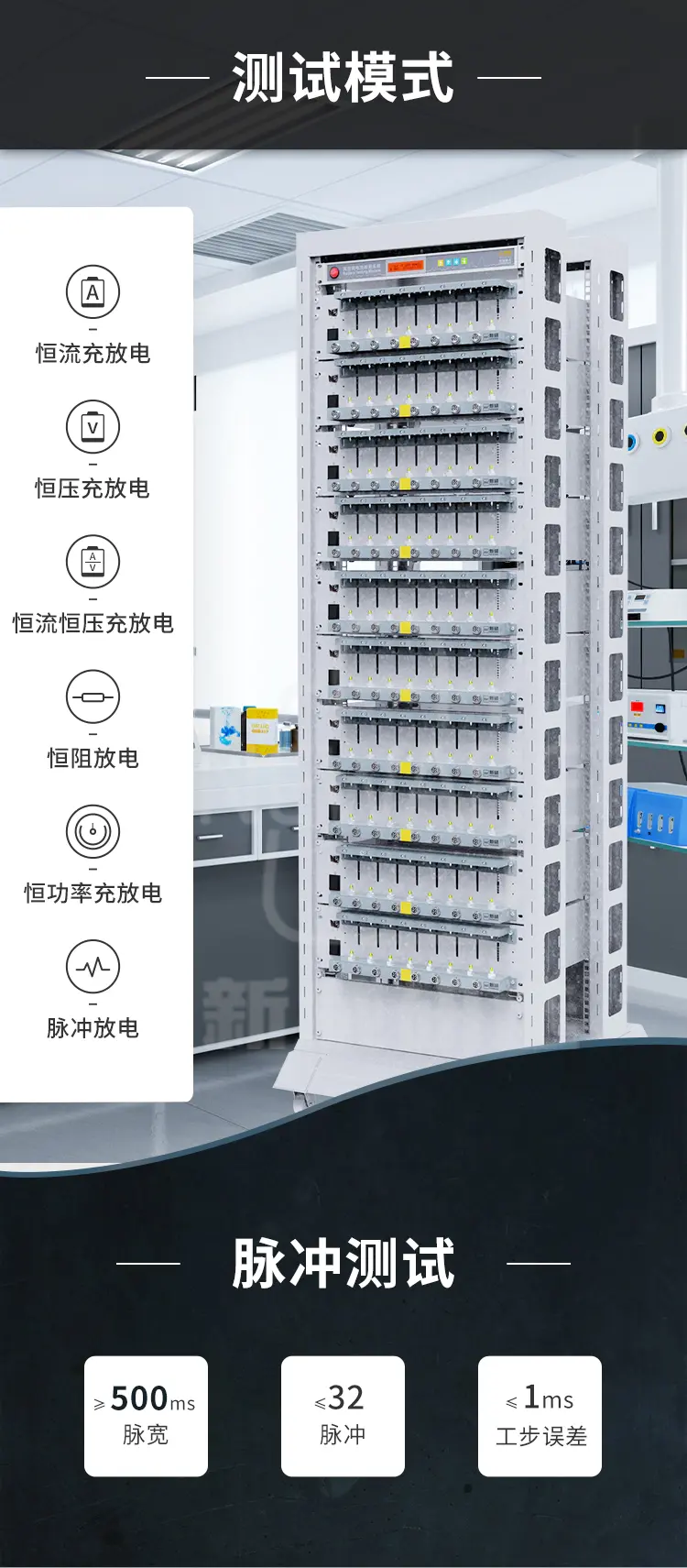 80通道电池检测系统具有多种测试模式