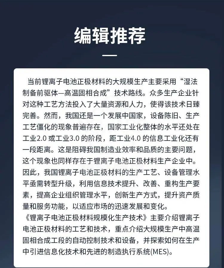 《锂离子电池正极材料规模化生产技术》商品详情图2