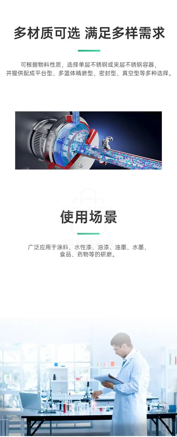 带挂壁篮式砂磨机商品详情图3
