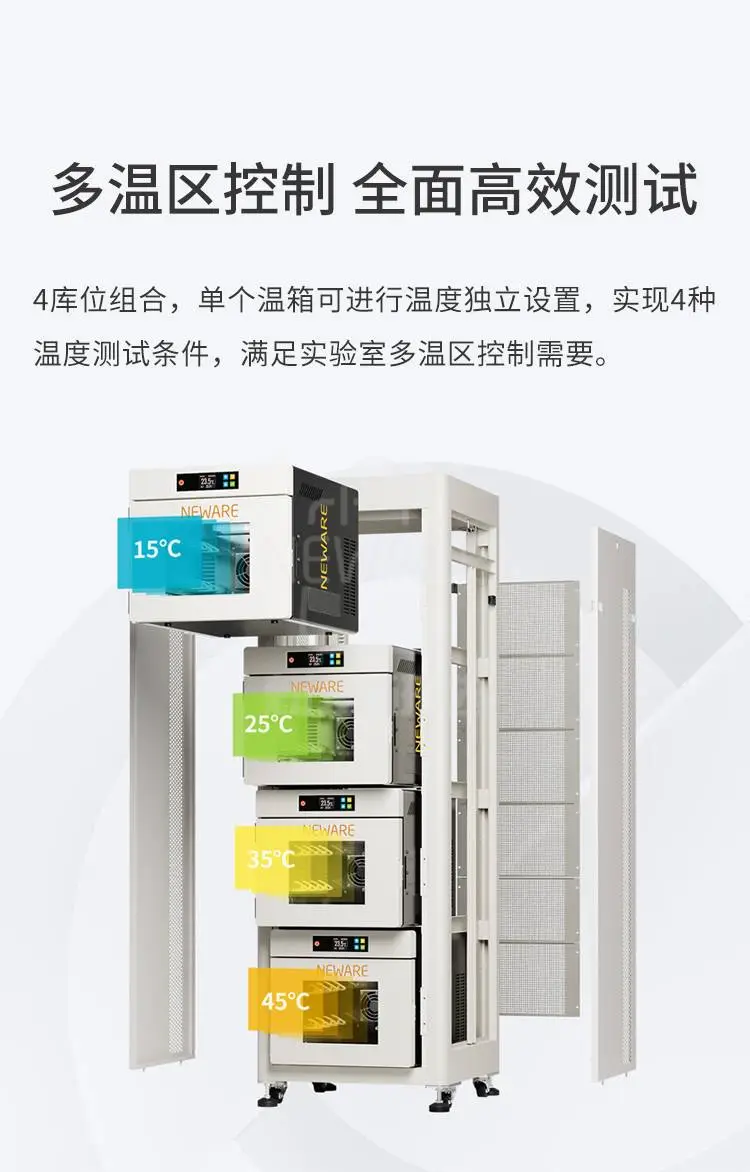 扣式电池4温区测试一体机，单个蚊香可进行温度独立设置，可同时进行四种温度测试，满足实验室多温区控制需要