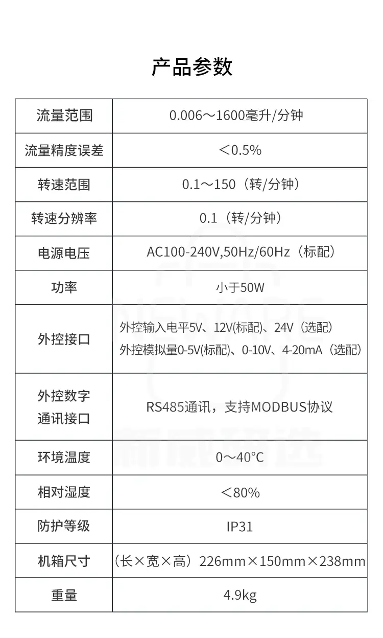 流量型智能蠕动泵BT300L商品介绍8