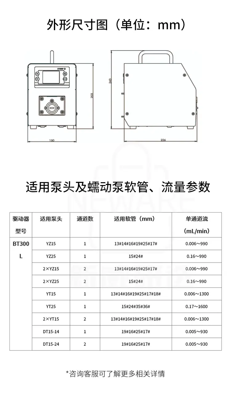 流量型智能蠕动泵BT300L商品介绍9