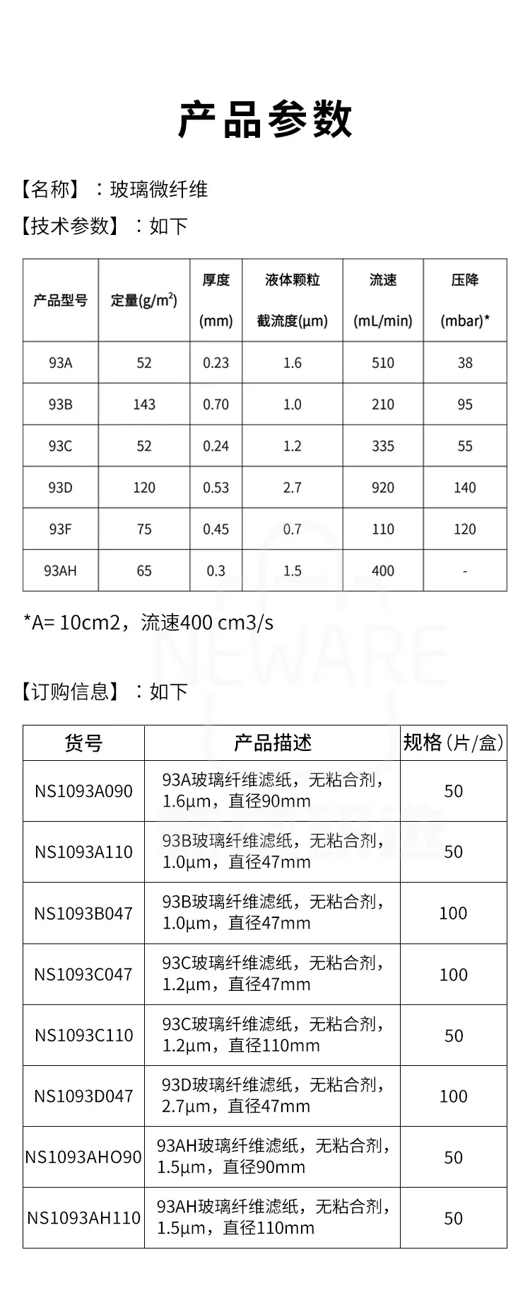 玻璃纤维滤膜商品介绍4