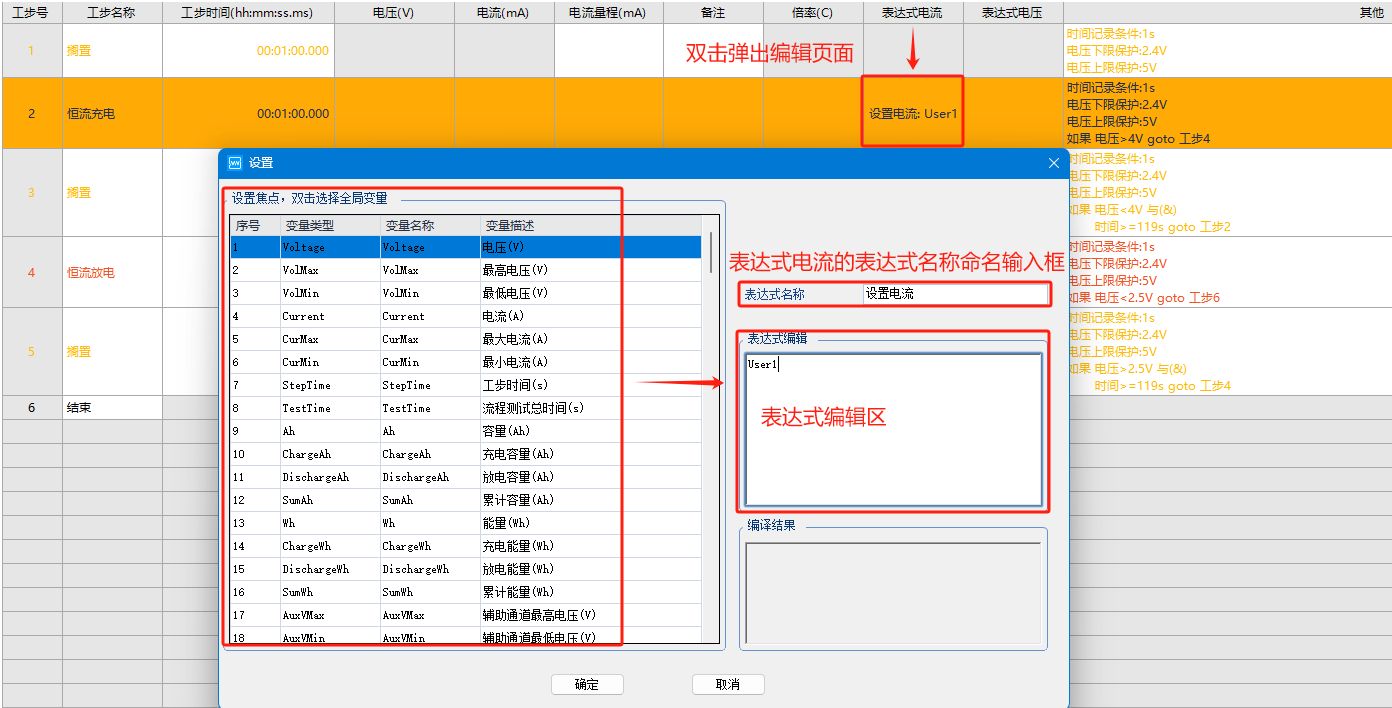 编辑表达式电流